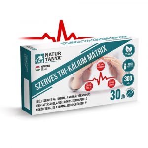 Natur Tanya® Szerves TRI-KÁLIUM MÁTRIX. 3 féle szerves káliummal a normál vérnyomás és izomműködés fenntartásához, az idegrendszer megfelelő működéséhez