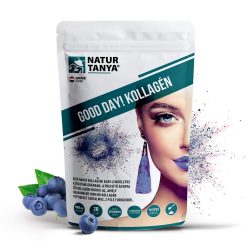   Natur Tanya® GOOD DAY! Kollagén por frissítő áfonya ízben - hal és marha kollagén peptidek, biotin, C-vitamin és cink-biszglicinát