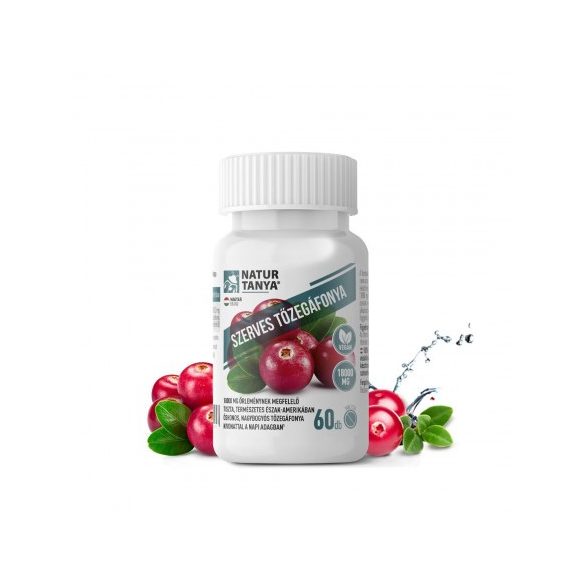 Natur Tanya® Szerves Tőzegáfonya/Cranberry FORTE – 3 tablettában 18000 mg őrleménynek megfelelő természetes tőzegáfonyával
