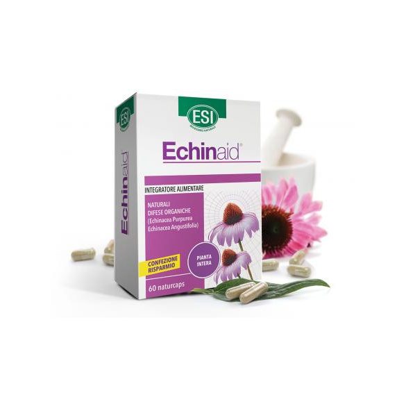 Natur Tanya® ESI® Echinaid® Echinacea koncentrátum 60 db - 2 féle Kasvirágból, a növényi 4 részből standardizált, fermentációval készült növényi kapszulatokban