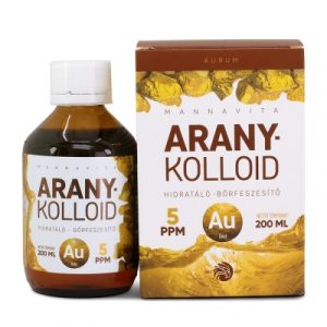 Mannavita Aranykolloid 5 PPM, 200ml - DOBOZOS + 50 ml pumpás üveg