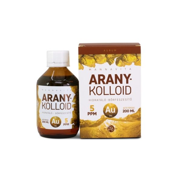 Mannavita Aranykolloid 5 PPM, 200ml - DOBOZOS + 50 ml pumpás üveg