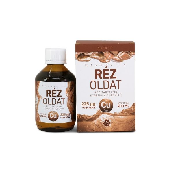 Mannavita Réz oldat 225µg / napi adag, 200ml - DOBOZOS + 50 ml pumpás üveg