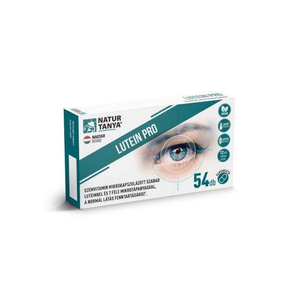 Natur Tanya® Lutein Pro szemvitamin – mikrokapszulázott szabad lutein + 7 féle tápanyag a látásért - 54 db.